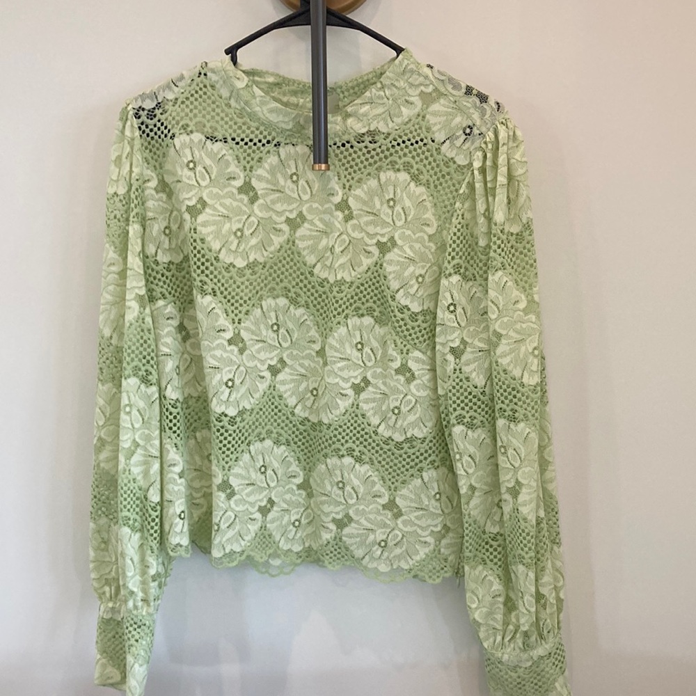 Anthropologie Green Blouse with Elegant Design